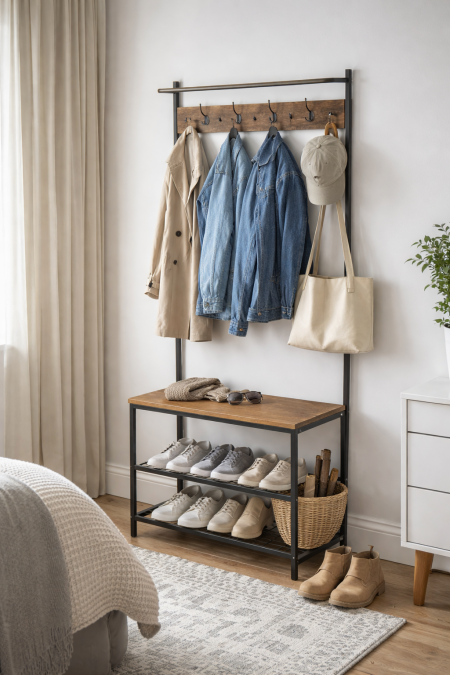 ستاند علاقات وأحذية (خشب مع حديد)