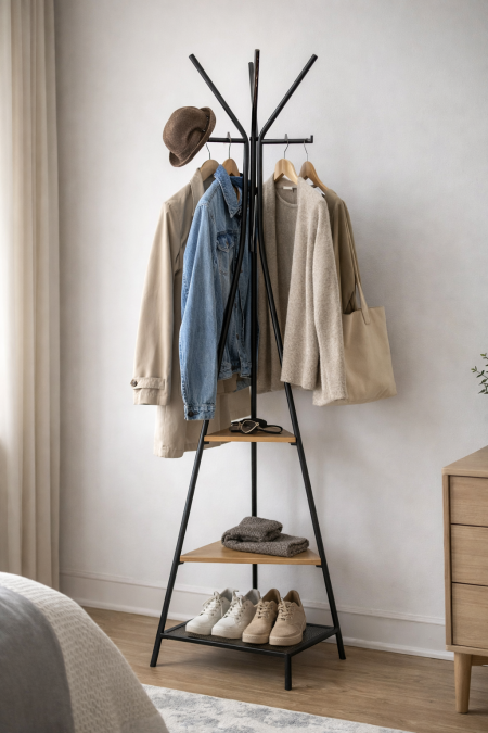 علاقة ملابس أرضية متنقله